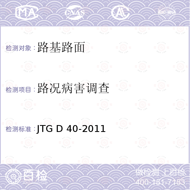路况病害调
查 JTG D40-2011 公路水泥混凝土路面设计规范(附条文说明)(附勘误单)