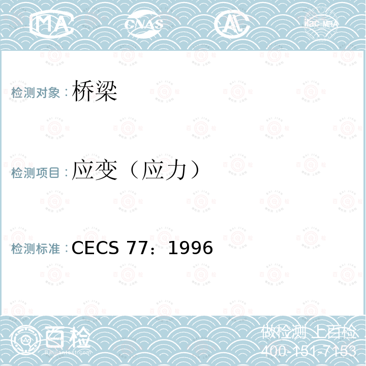 应变（应力） CECS 77:1996 钢结构加固技术规范       CECS 77：1996