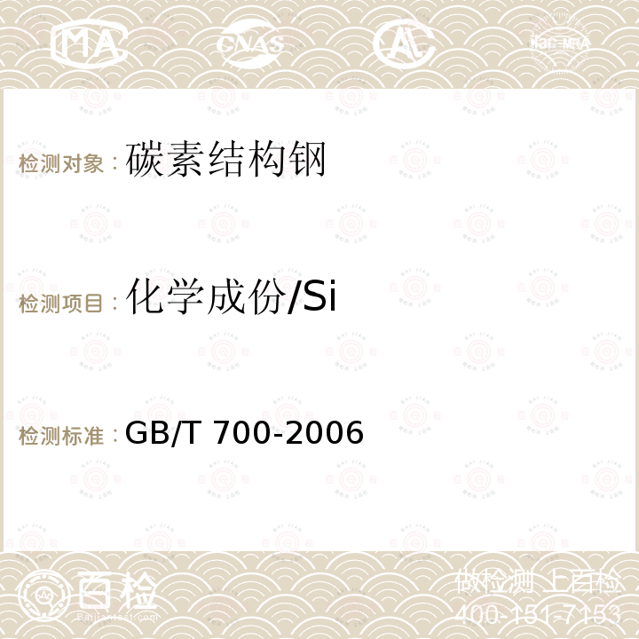 化学成份/Si GB/T 700-2006 碳素结构钢