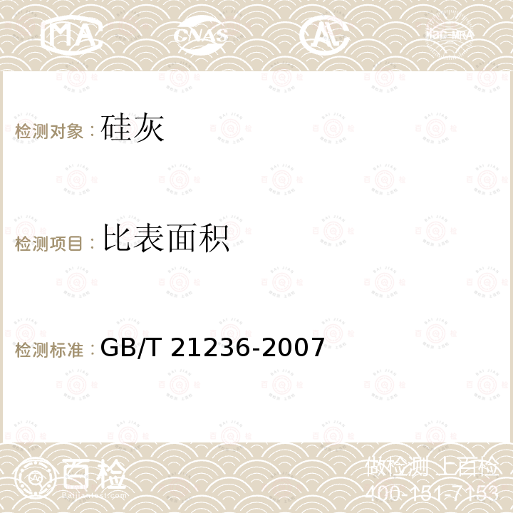 比表面积 GB/T 21236-2007 电炉回收二氧化硅微粉