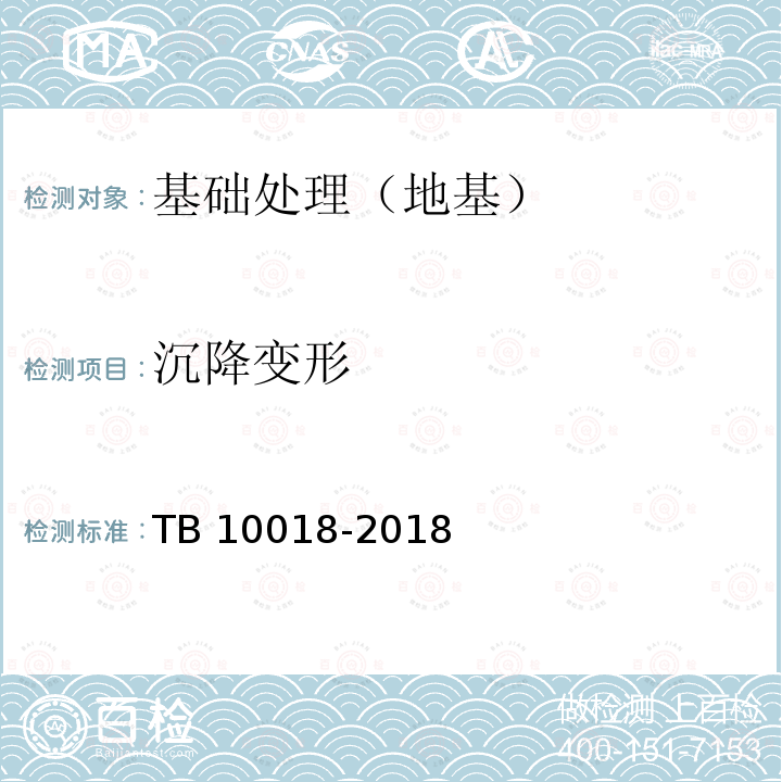 沉降变形 TB 10018-2018 铁路工程地质原位测试规程(附条文说明)