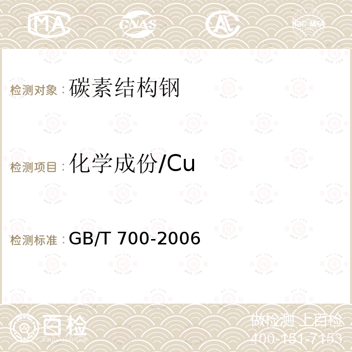 化学成份/Cu GB/T 700-2006 碳素结构钢