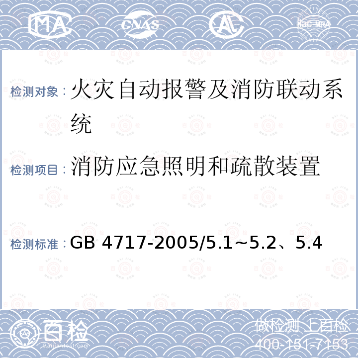 消防应急照明和疏散装置 GB 4717-2005 火灾报警控制器