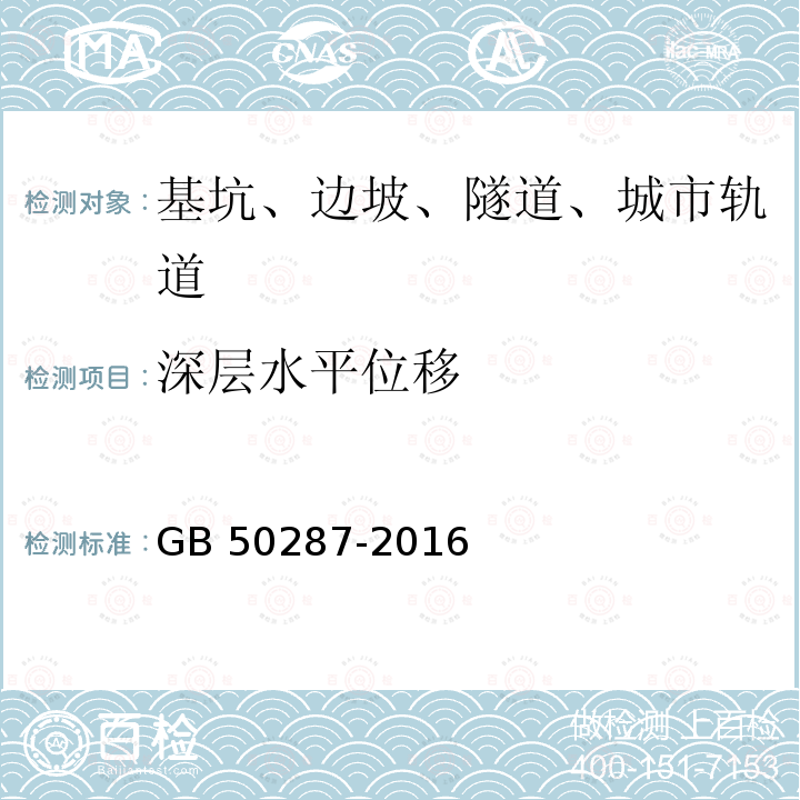 深层水平位移 GB 50287-2016 水力发电工程地质勘察规范(附条文说明)