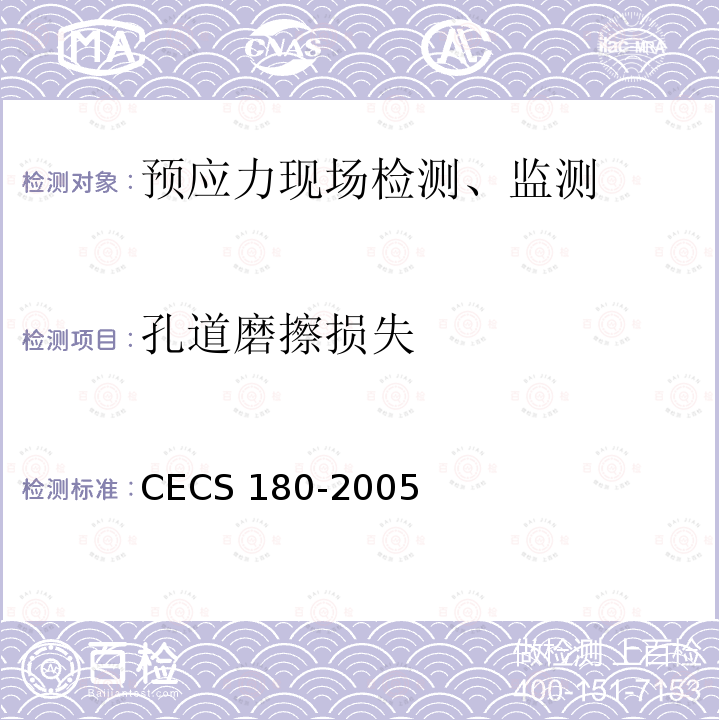 孔道磨擦损失 CECS 180-2005 《建筑工程预应力施工规程》