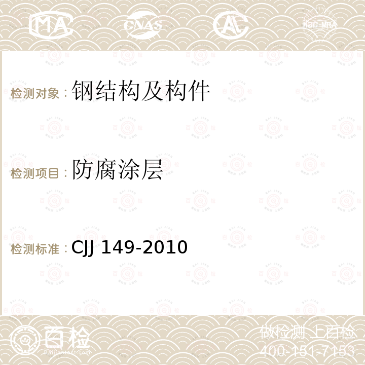 防腐涂层 CJJ 149-2010 城市户外广告设施技术规范(附条文说明)