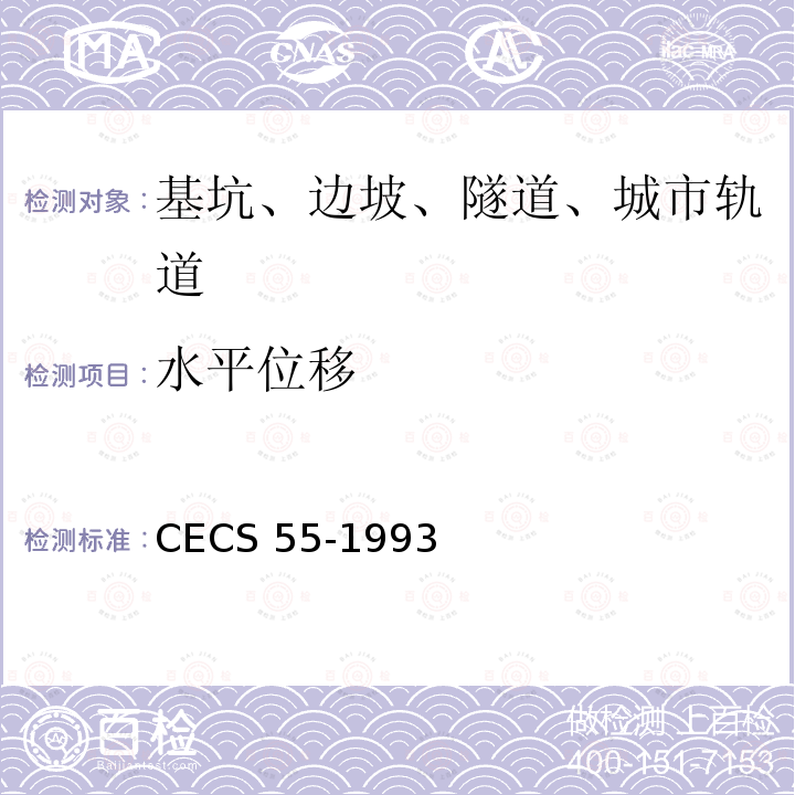 水平位移 CECS 55-1993 孔隙水压力测试规程 