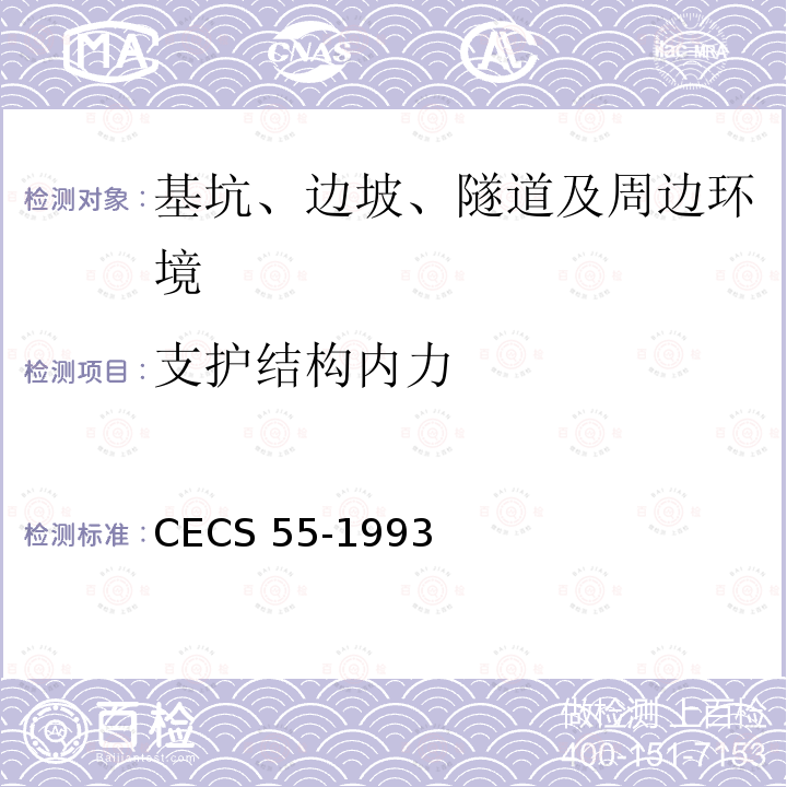 支护结构内力 CECS 55-1993 孔隙水压力测试规程 