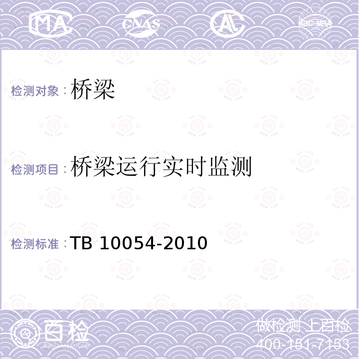 桥梁运行实时监测 TB 10054-2010 铁路工程卫星定位测量规范(附条文说明)