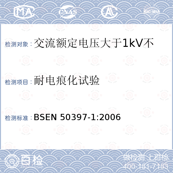 耐电痕化试验 EN 50397-1:2006  BS