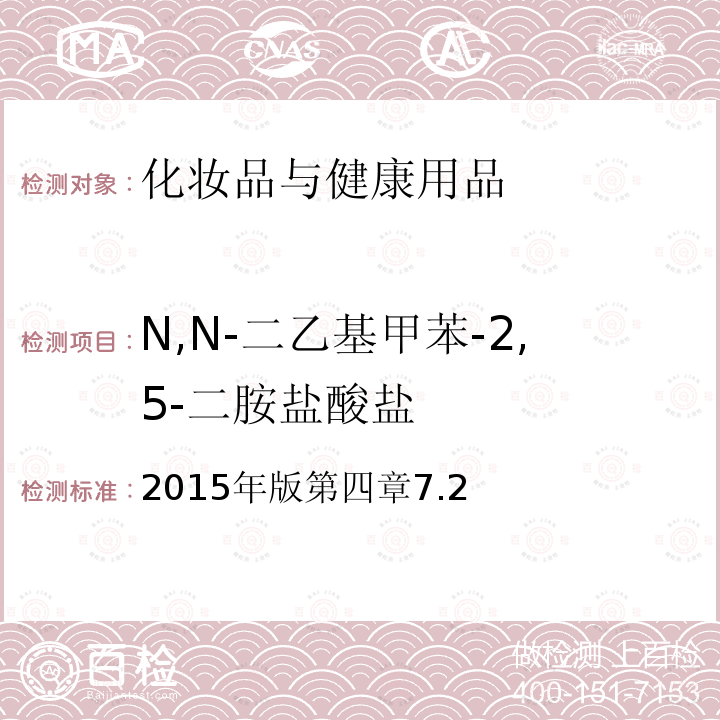 N,N-二乙基甲苯-2,5-二胺盐酸盐 2015年版第四章7.2  