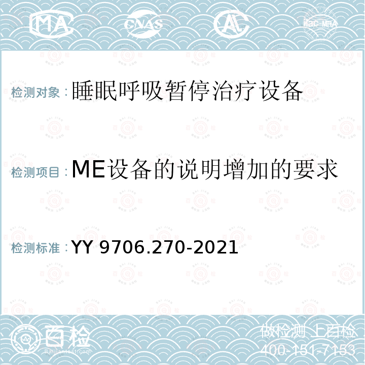 ME设备的说明增加的要求 ME设备的说明增加的要求 YY 9706.270-2021