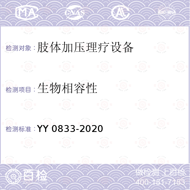 生物相容性 生物相容性 YY 0833-2020