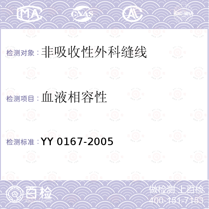 血液相容性 血液相容性 YY 0167-2005