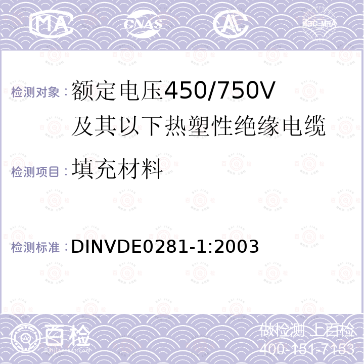 填充材料 填充材料 DINVDE0281-1:2003