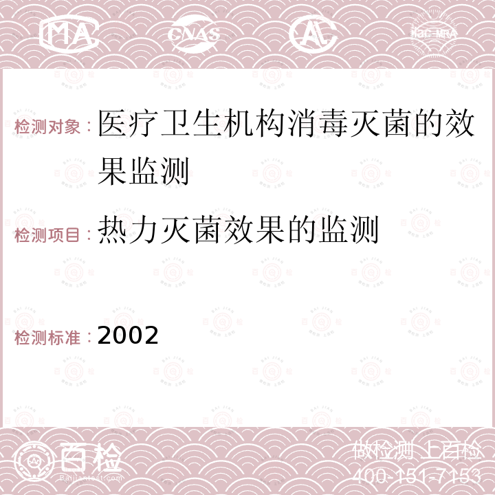 热力灭菌效果的监测 2002  