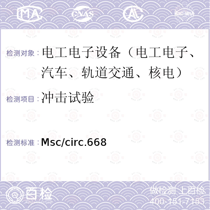 冲击试验 冲击试验 Msc/circ.668