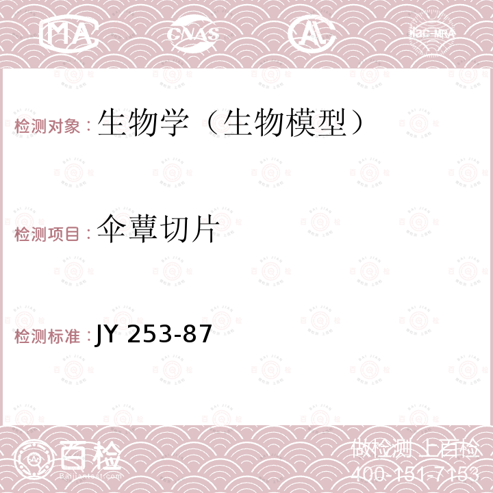 伞蕈切片 JY 253-87  