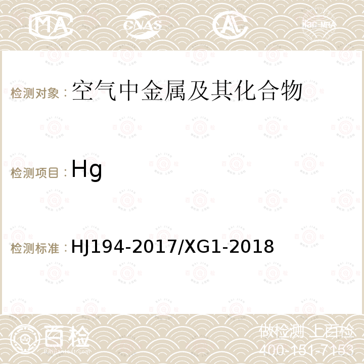 Hg HG HJ194-2017  HJ194-2017/XG1-2018