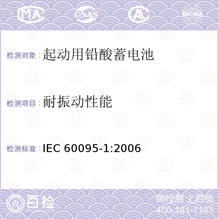 耐振动性能 耐振动性能 IEC 60095-1:2006