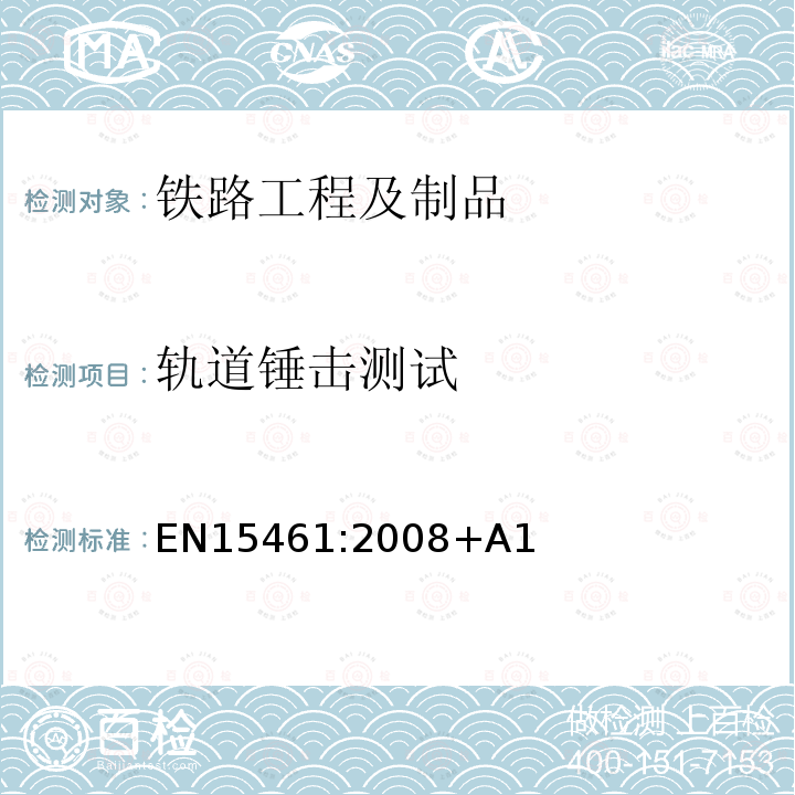 轨道锤击测试 EN 15461:2008  EN15461:2008+A1