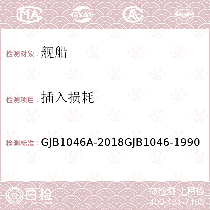 插入损耗 GJB 1046A-2018  GJB1046A-2018GJB1046-1990