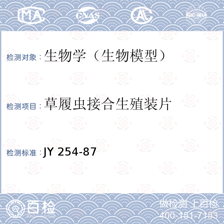 草履虫接合生殖装片 JY 254-87  