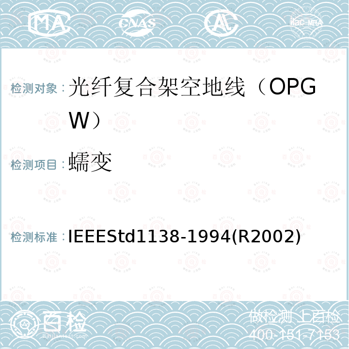 蠕变 蠕变 IEEEStd1138-1994(R2002)