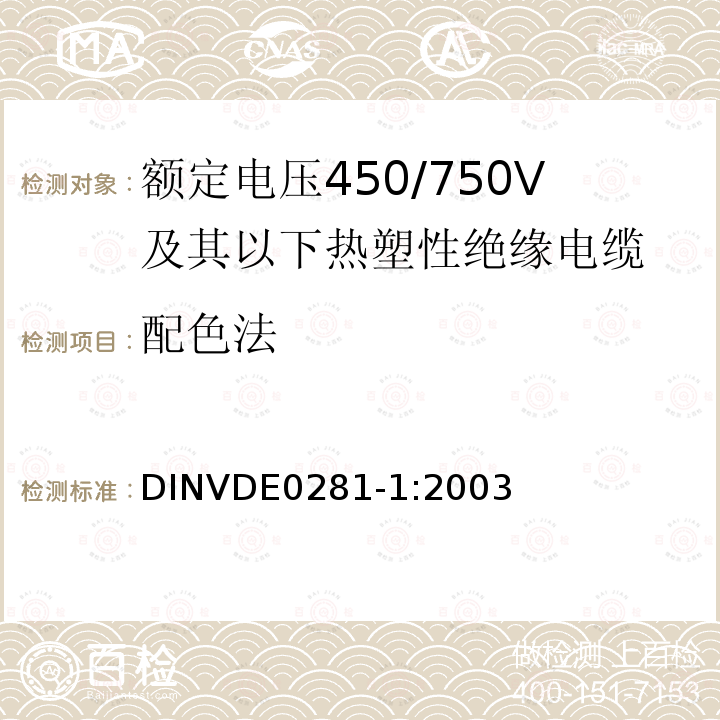 配色法 配色法 DINVDE0281-1:2003