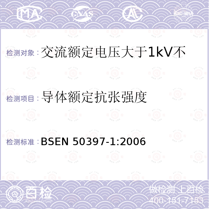 导体额定抗张强度 EN 50397-1:2006  BS