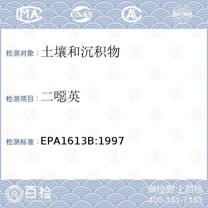 二噁英 二噁英 EPA1613B:1997