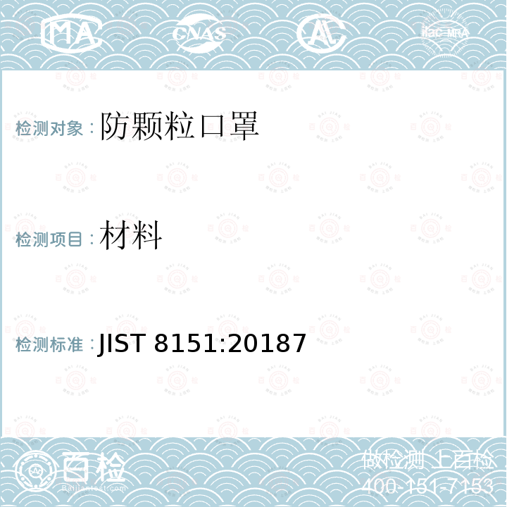 材料 材料 JIST 8151:20187