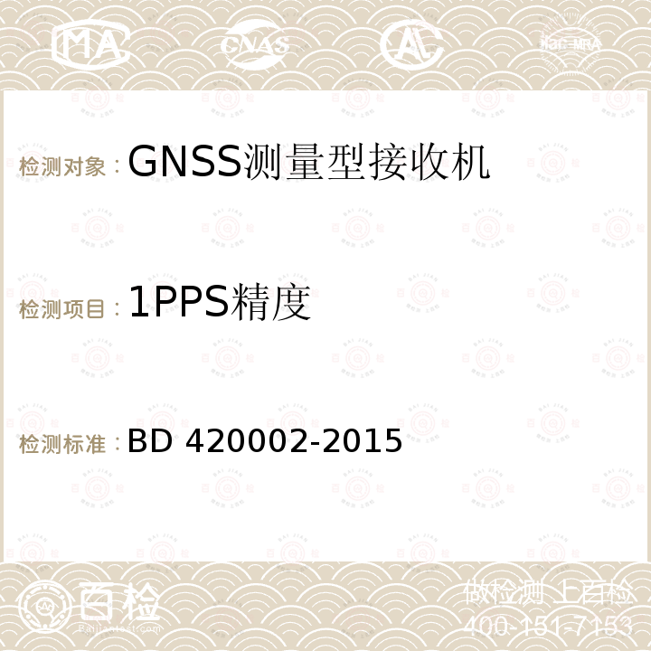 1PPS精度 1PPS精度 BD 420002-2015