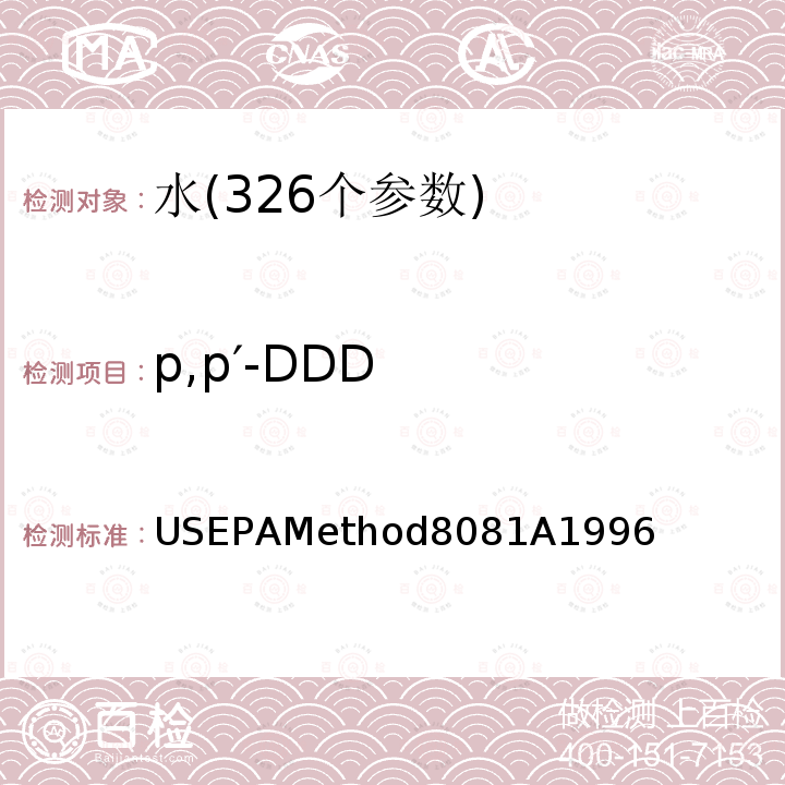 p,p′-DDD p,p′-DDD USEPAMethod8081A1996