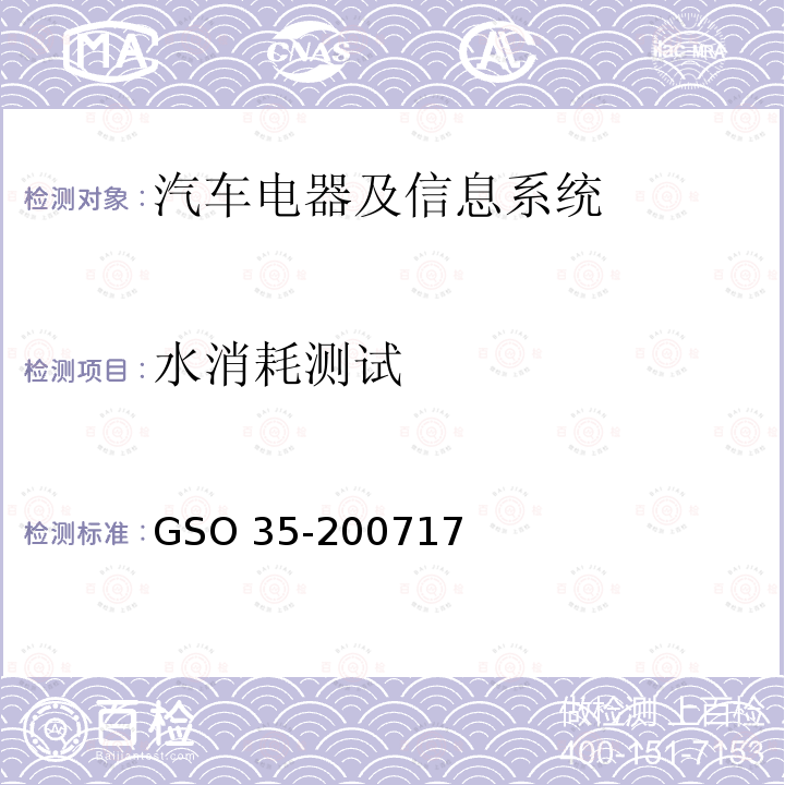 水消耗测试 水消耗测试 GSO 35-200717