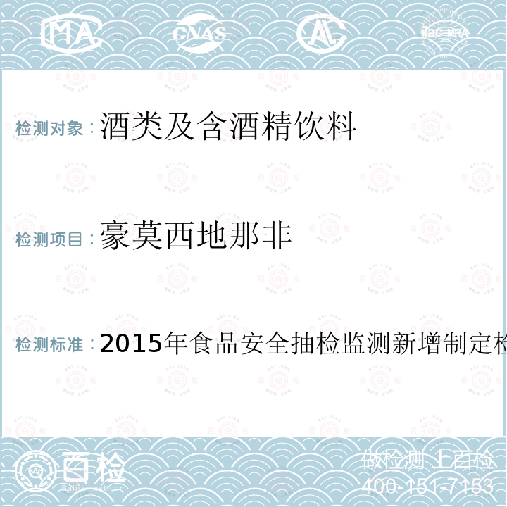 豪莫西地那非 豪莫西地那非 2015年食品安全抽检监测新增制定检测方法