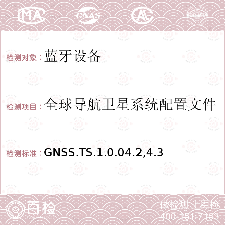 全球导航卫星系统配置文件 全球导航卫星系统配置文件 GNSS.TS.1.0.04.2,4.3