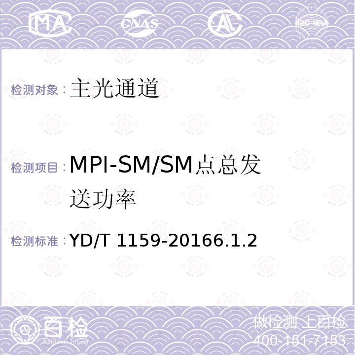 MPI-SM/SM点总发送功率 YD/T 1159-20166.1  .2