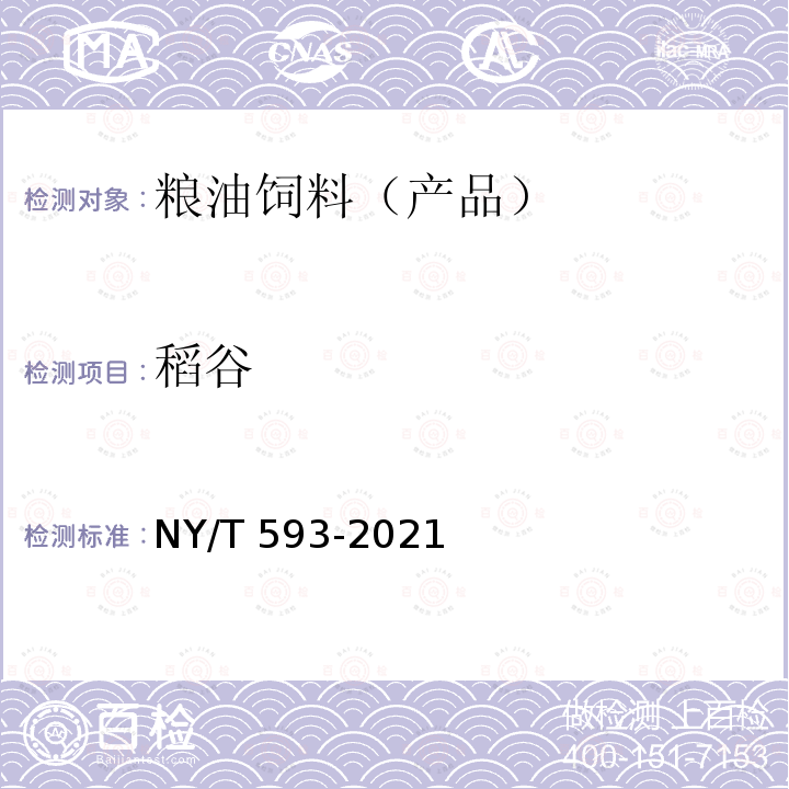 稻谷 稻谷 NY/T 593-2021