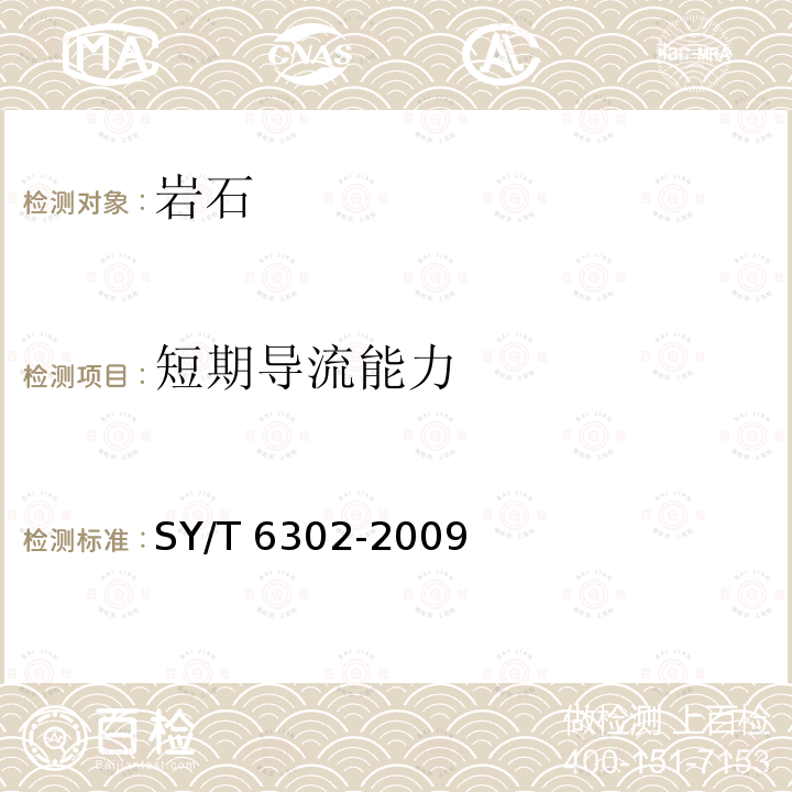 短期导流能力 SY/T 6302-200  9