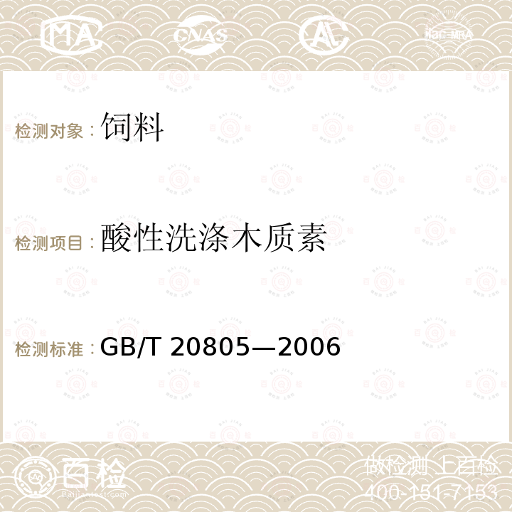 酸性洗涤木质素 酸性洗涤木质素 GB/T 20805—2006