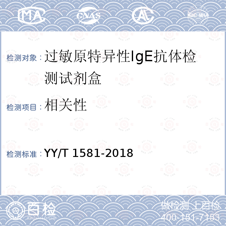 相关性 相关性 YY/T 1581-2018