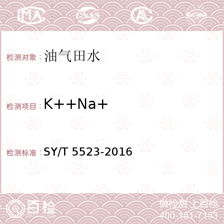 K++Na+ SY/T 5523-201 K++Na+ 6