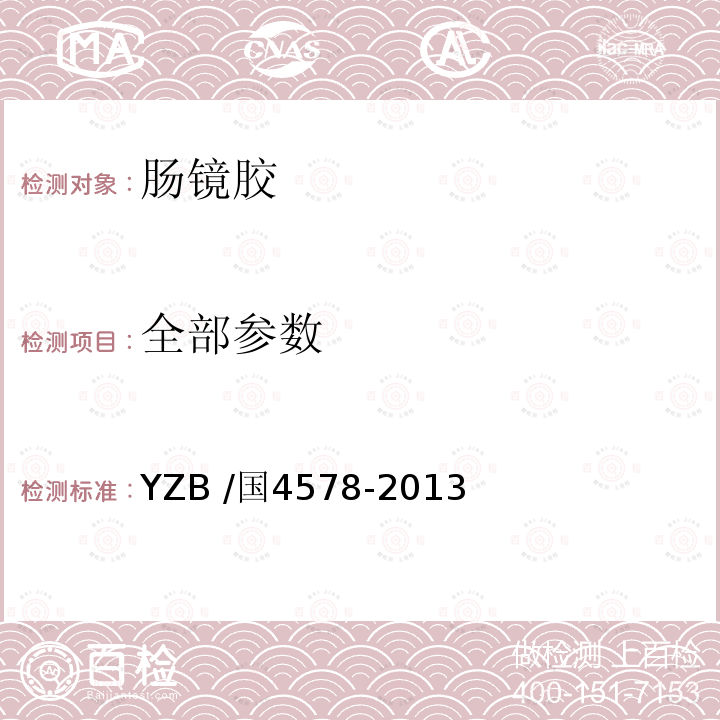 全部参数 YZB /国4578-2013  