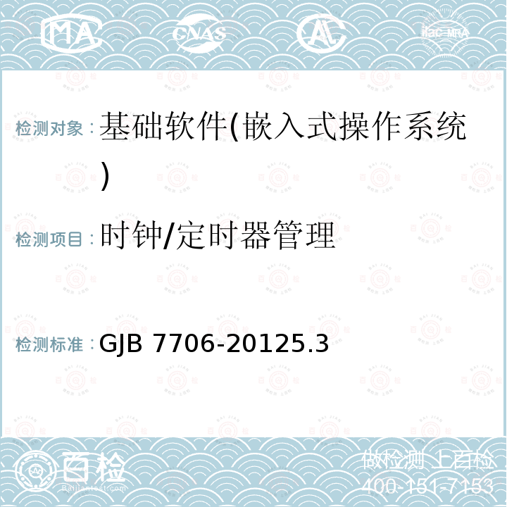 时钟/定时器管理 时钟/定时器管理 GJB 7706-20125.3