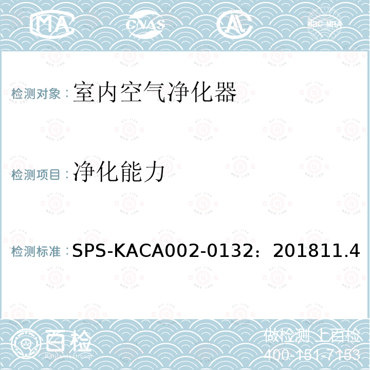 净化能力 净化能力 SPS-KACA002-0132：201811.4