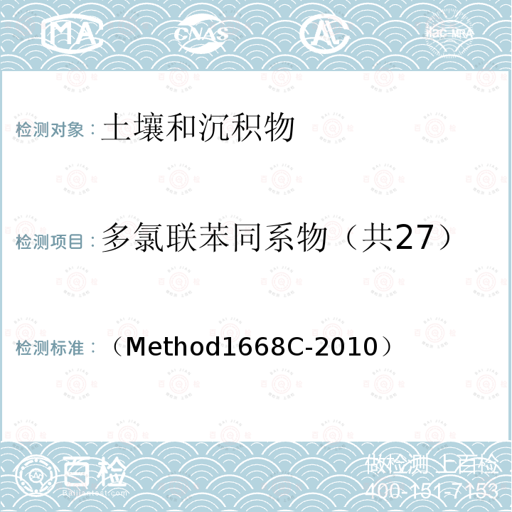 多氯联苯同系物（共27） 多氯联苯同系物（共27） （Method1668C-2010）