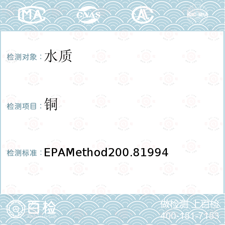 铜 EPAMethod200.81994  