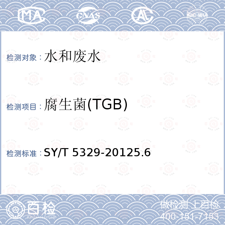 腐生菌(TGB) GB SY/T 5329-2012 腐生菌(TGB) SY/T 5329-20125.6