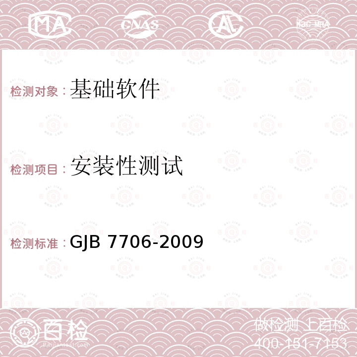 安装性测试 GJB 7706-2009  